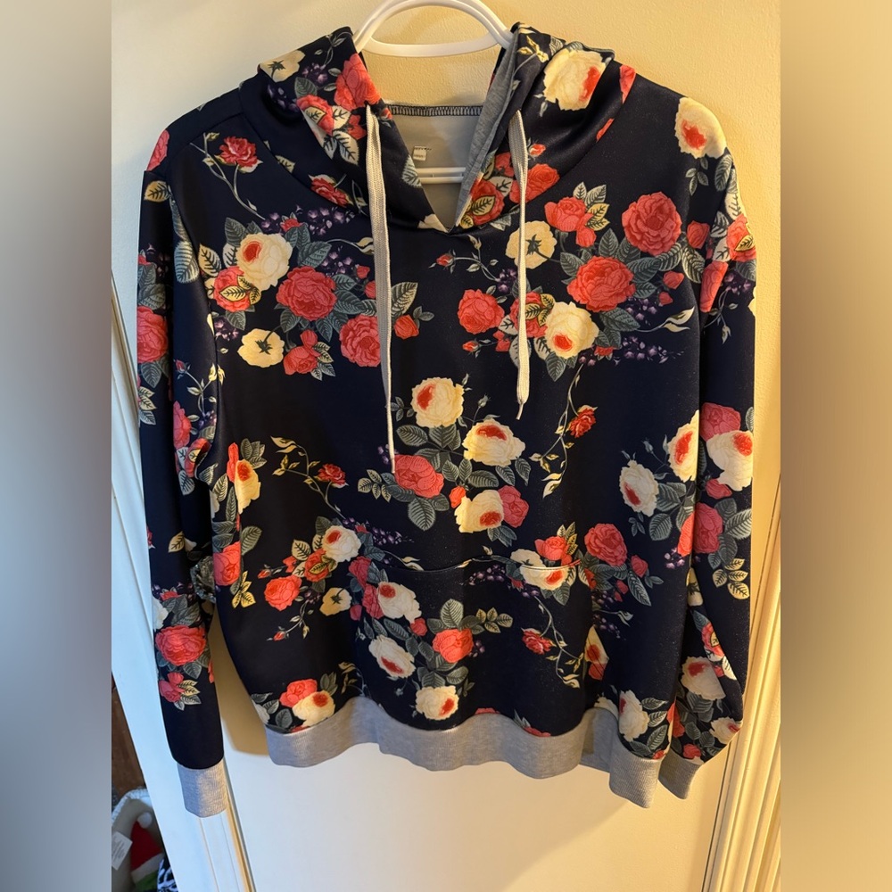 Floral hoodie - super soft
